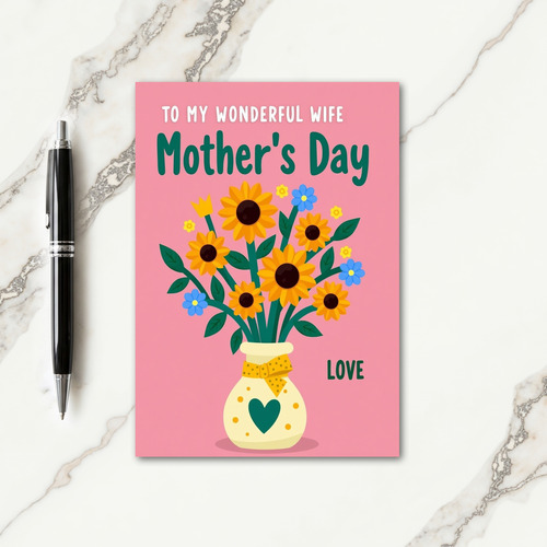 Floral Mothers Day Wife Card