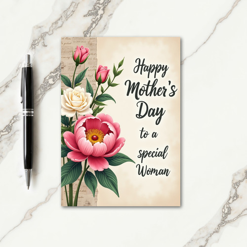 Floral Mothers Day Woman Card