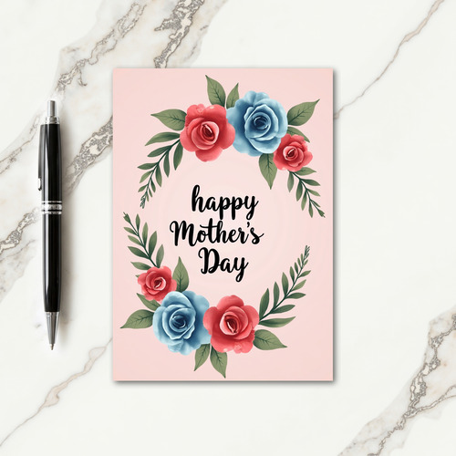 Floral Mothers Day Wreath Card