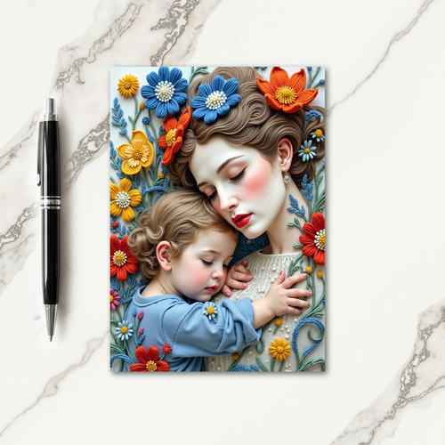 Floral Mothers Embrace Art Card
