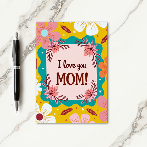 Floral Mustard Pattern Mom Card