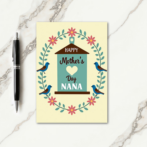 Floral Nana Mothers Day Card