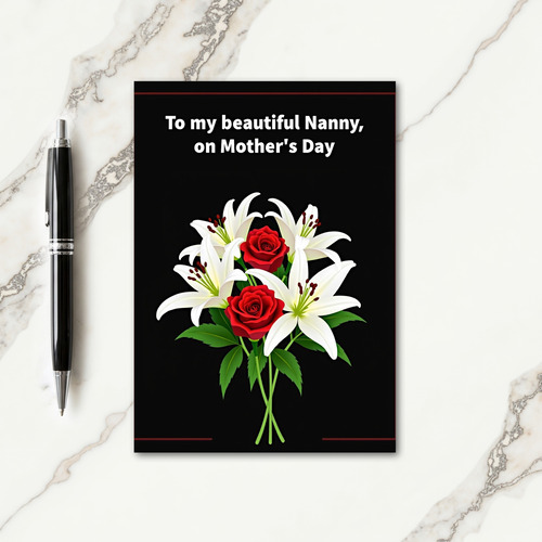 Floral Nanny Mothers Day Card