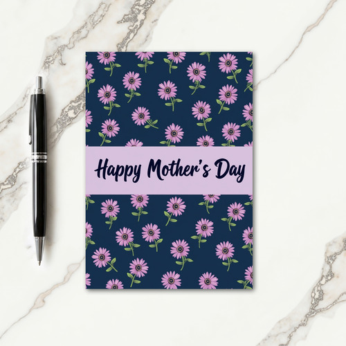 Floral Navy Pattern Card