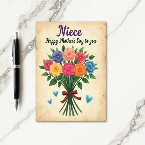 Floral Niece Mothers Day Card