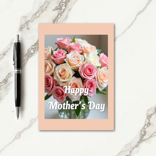 Floral Niehces Mothers Day Card