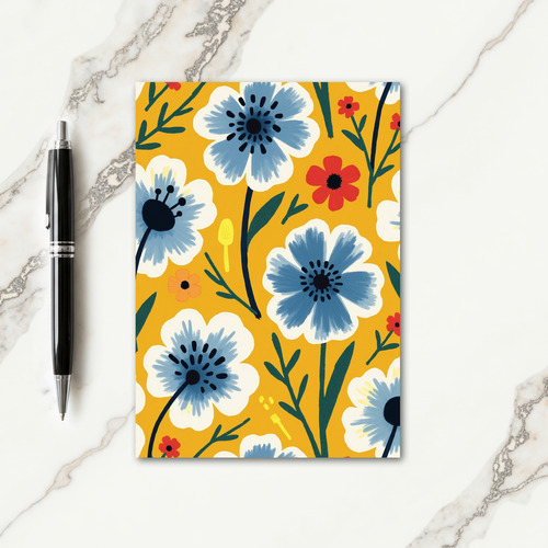 Floral Ochre Pattern Card