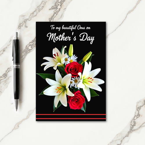 Floral Oma Mothers Day Card