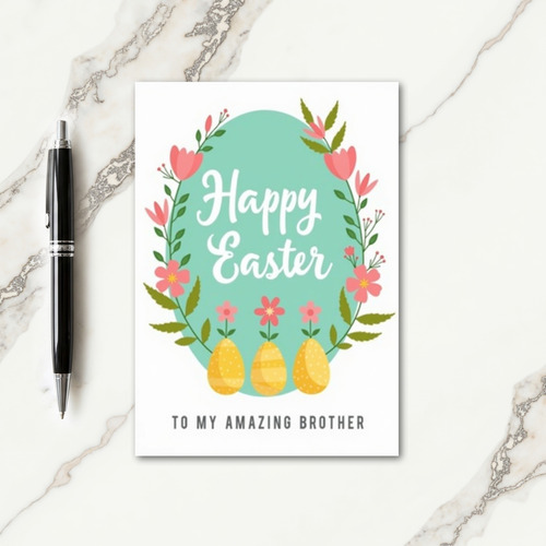 Floral Oval Greeting Card