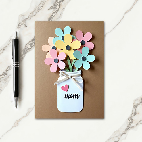 Floral Papercraft Mom Card