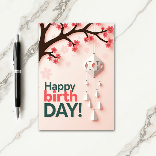 Floral Papercut Birthday Card