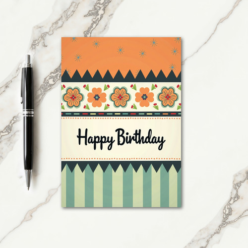 Floral Pattern Birthday Card