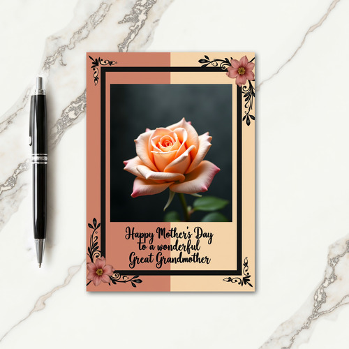 Floral Peach Apricot Bloom Card
