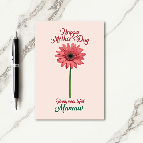 Floral Peach Happy Mothers Day Card
