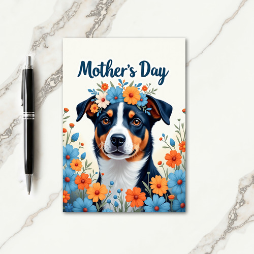 Floral Pet Portrait Mothers Day Card