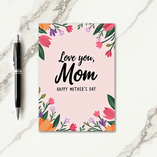 Floral Pink Background Card