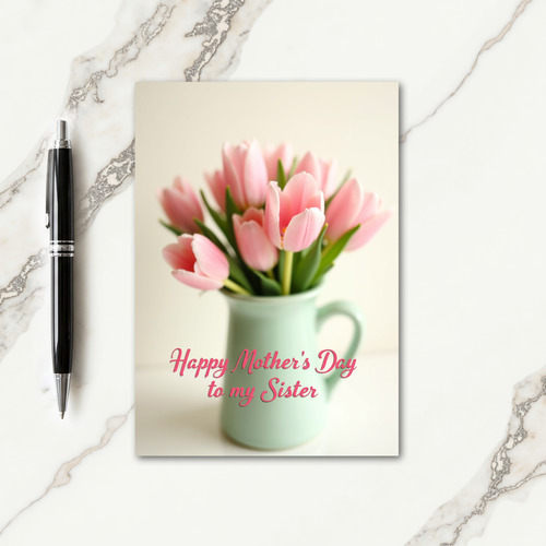 Floral Pitcher Mothers Day Card
