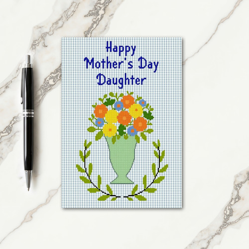 Floral Pixel Mothers Day Card