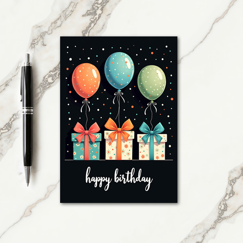 Floral Polka Dot Birthday Card