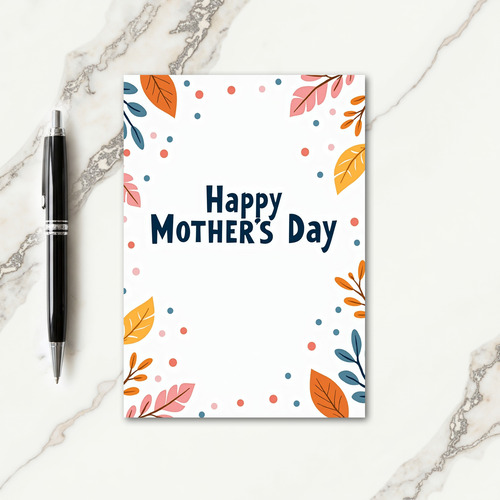 Floral Polka Dot Mothers Day Card