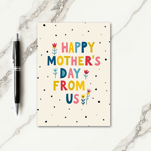 Floral Polka Dots Mothers Day Card