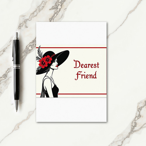 Floral Profile Friend Card