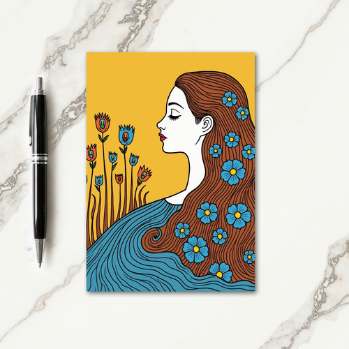 Floral Profile Mothers Day Card