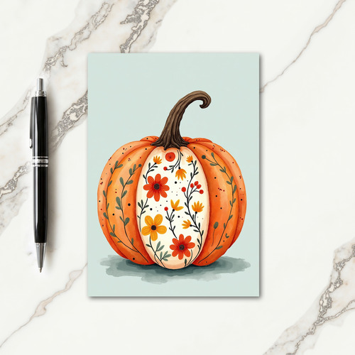 Floral Pumpkin Delight Card