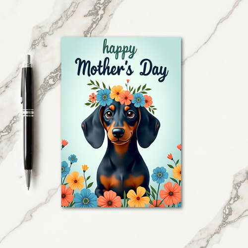 Floral Pup Greeting Card