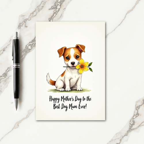 Floral Puppy Love Mothers Day Card