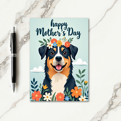 Floral Puppy Portrait Card