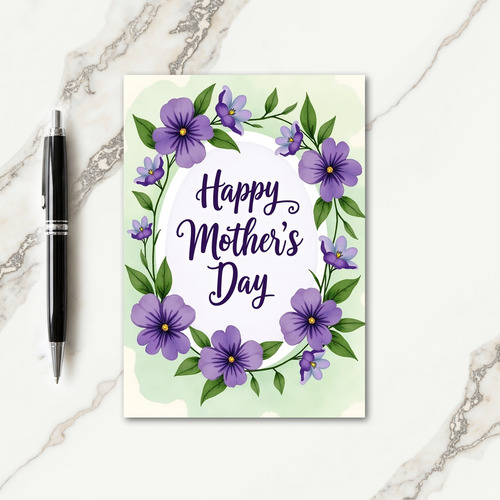 Floral Purple Watercolor Card