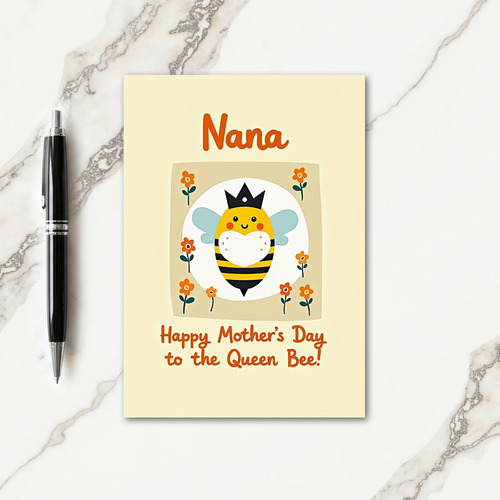 Floral Queen Bee Mother Card