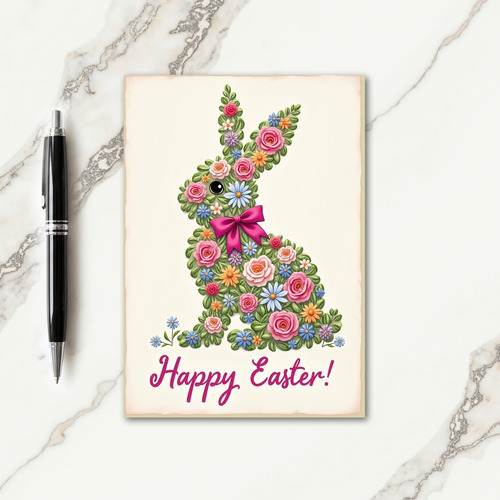 Floral Rabbit Easter Day Card