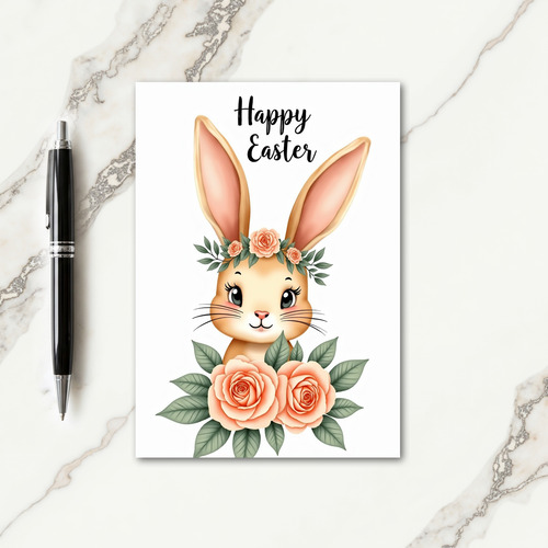 Floral Rabbit Greeting Card