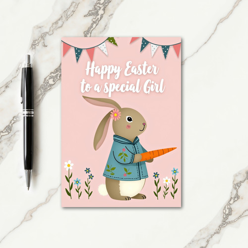 Floral Rabbit Springtime Season Card