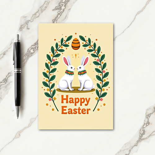 Floral Rabbits Celebration Card