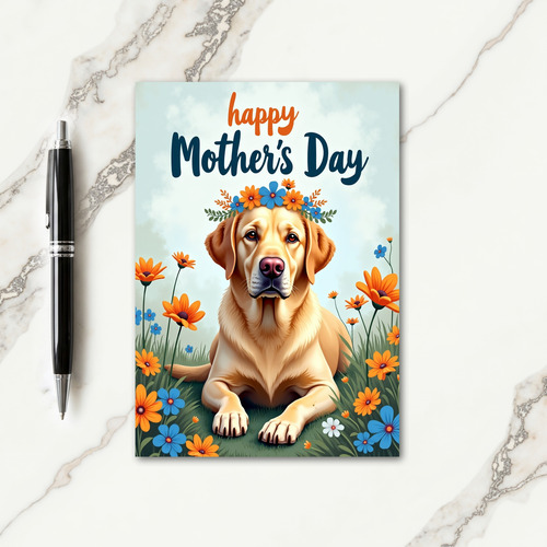 Floral Retriever Friend Card