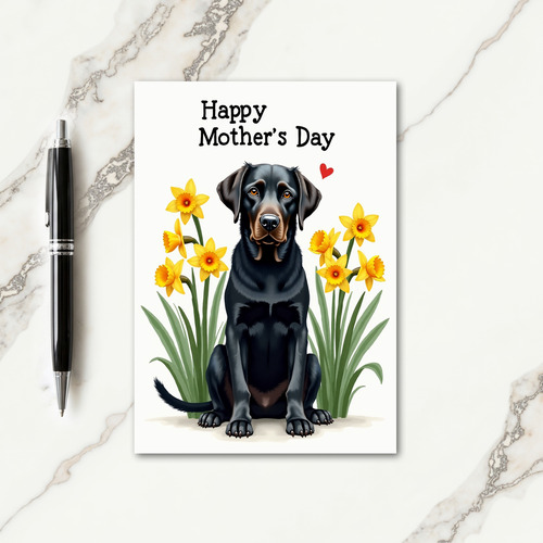 Floral Retriever Mothers Day Card