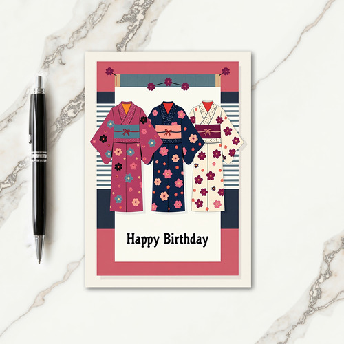 Floral Robe Sweet Birthday Card