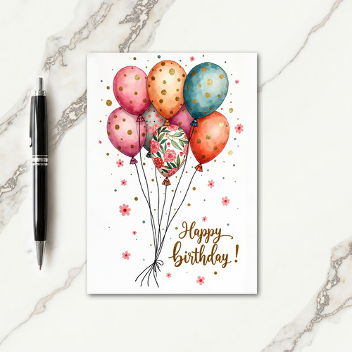 Floral Rose Birthday Card