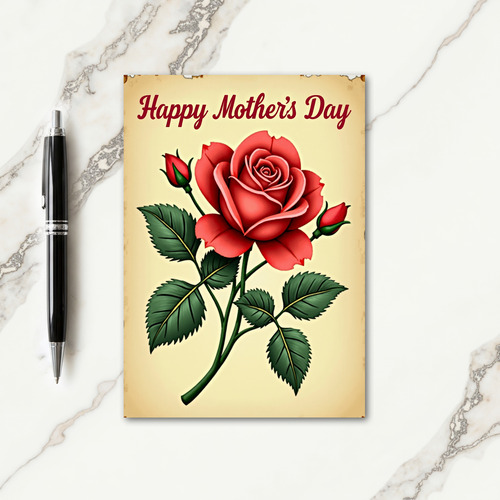 Floral Rose Mothers Day Card
