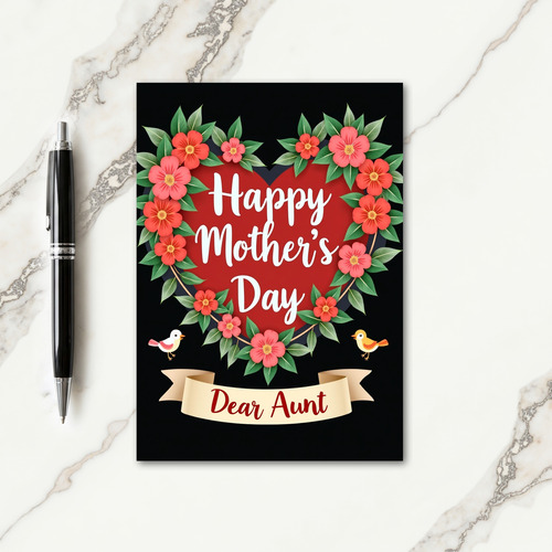 Floral Ruby Heart Greeting Card