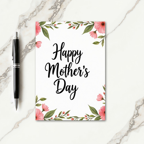 Floral Script Greeting Card