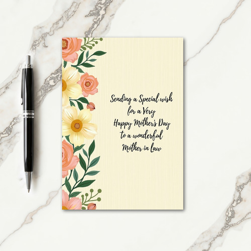 Floral Script Message Card