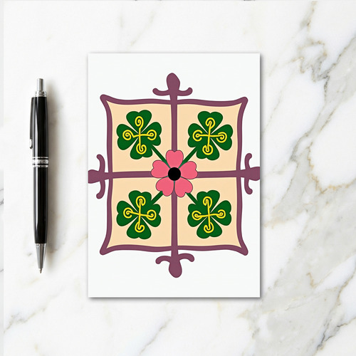 Floral Shamrock Emblem Art Card