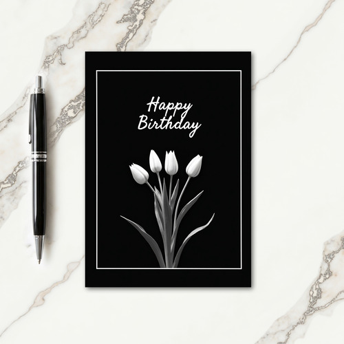 Floral Silhouette Birthday Card