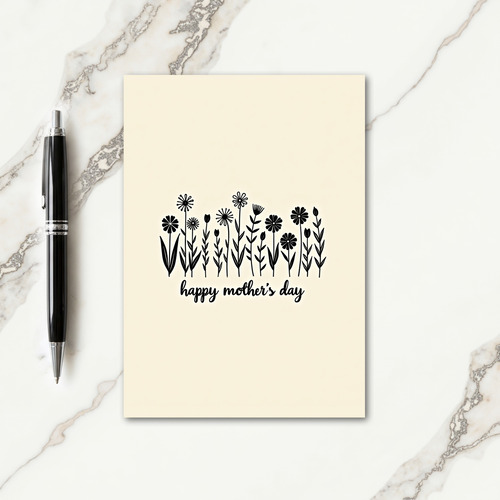 Floral Silhouette Mothers Day Card