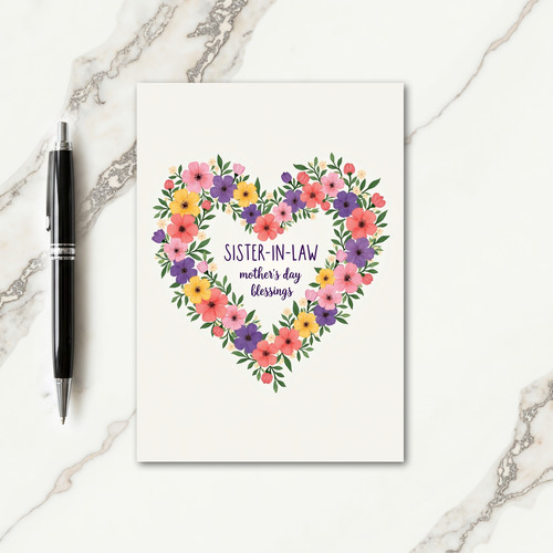 Floral Sister In Law Card