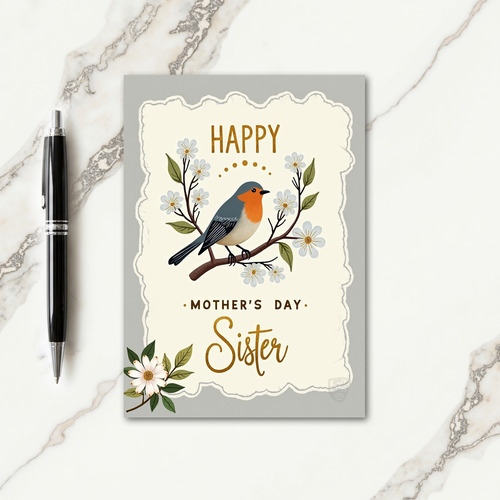 Floral Sister Mothers Day Card